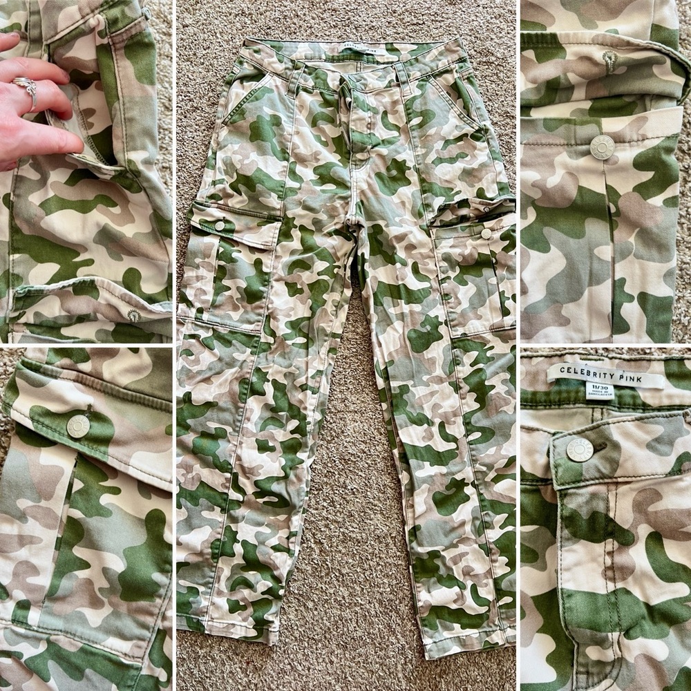 Celebrity Pink Green and Tan Cargo Pants